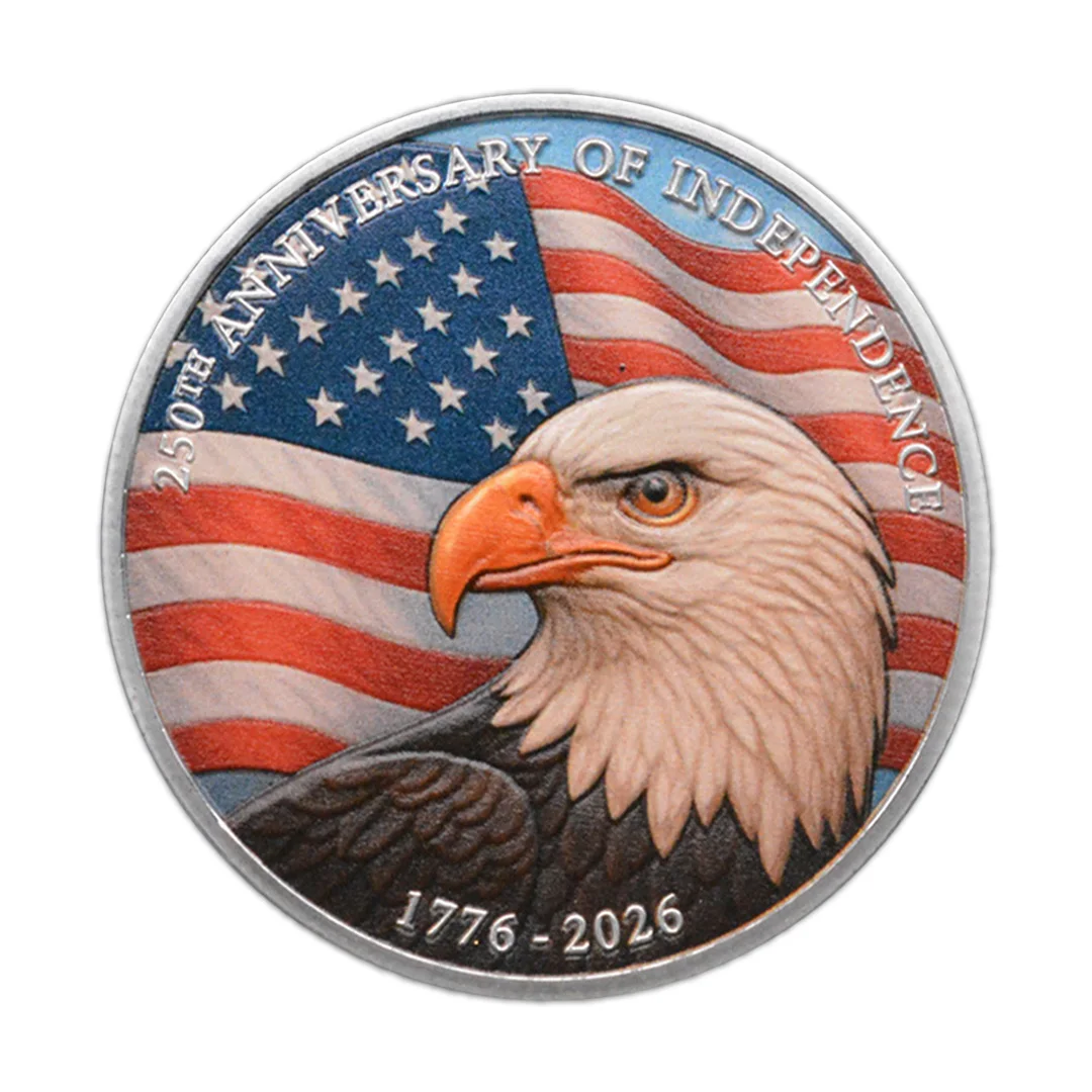 الذكرى السنوية الـ 250 لعملة تذكارية الاستقلال مطلية بالفضة توقيع العملة القابلة للجمع