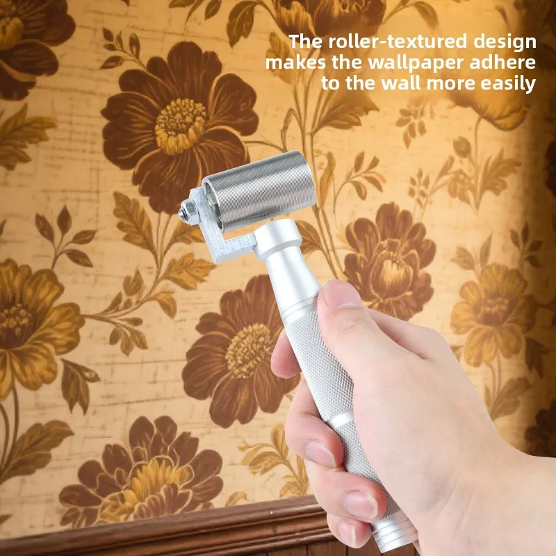 Home wallpaper roller, a household tool for applying wallpaper, features a textured stainless steel design