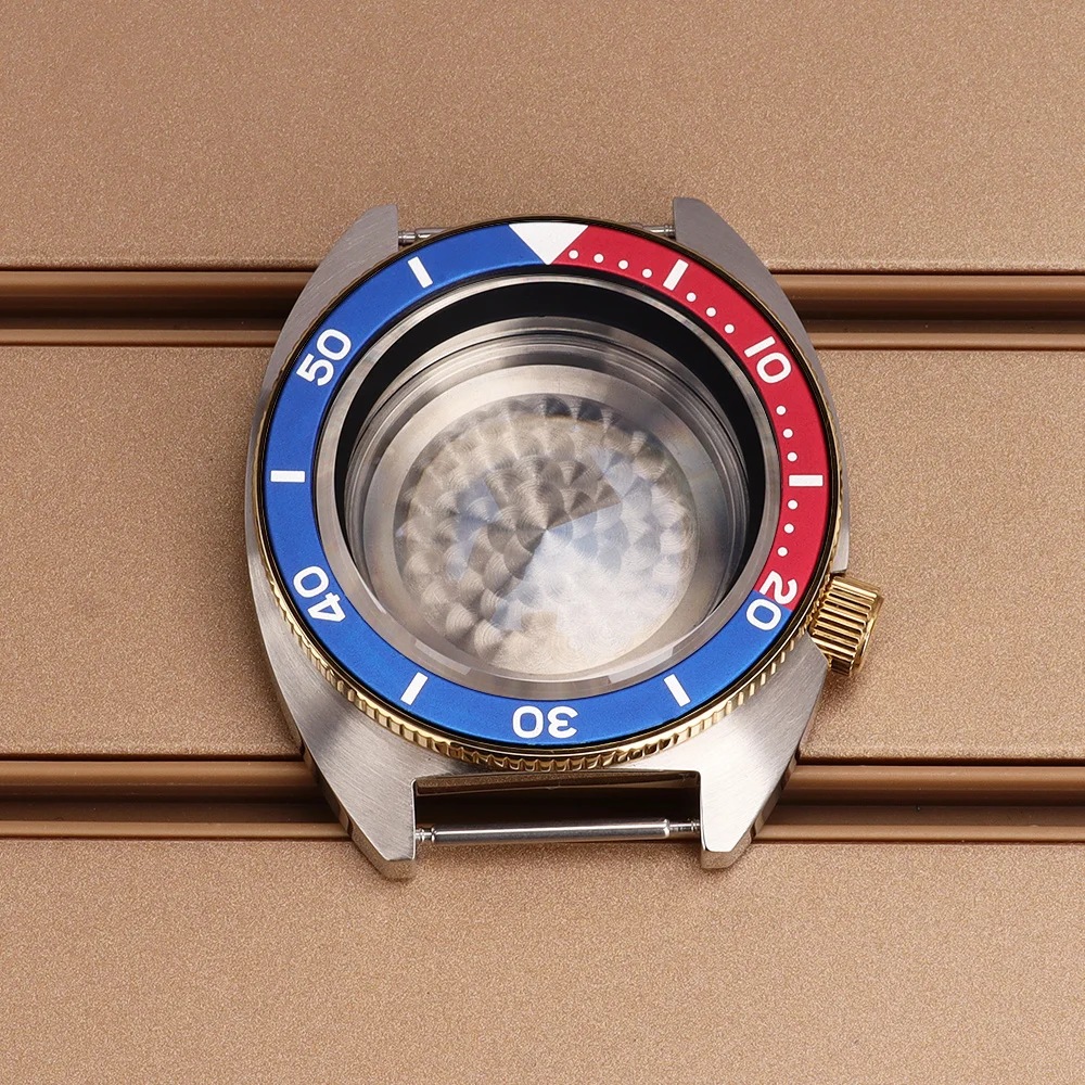 41mm Silvery Gold NH35 Watch Case Sapphire Glass For Tuna Turtle NH35 NH36 NH38/34 28.5mmDial With Chapters Ring Seiko Mod Parts