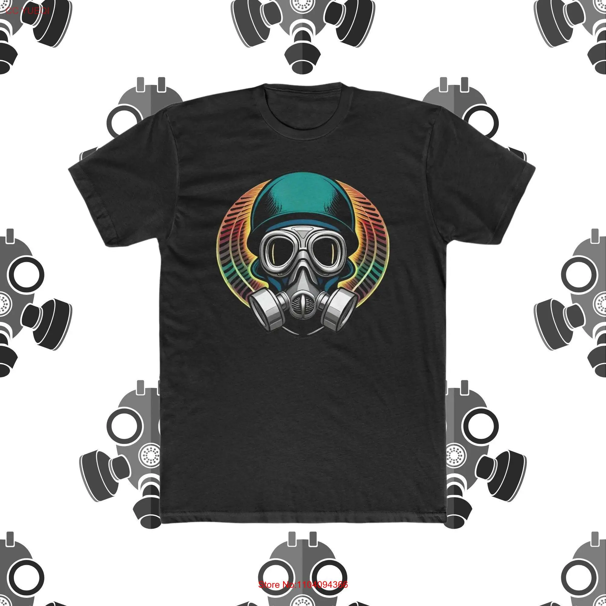 T Shirt Cotton Crew Adult Gas Mask Urban Streetwear Statement Shop Now long or short sleeves