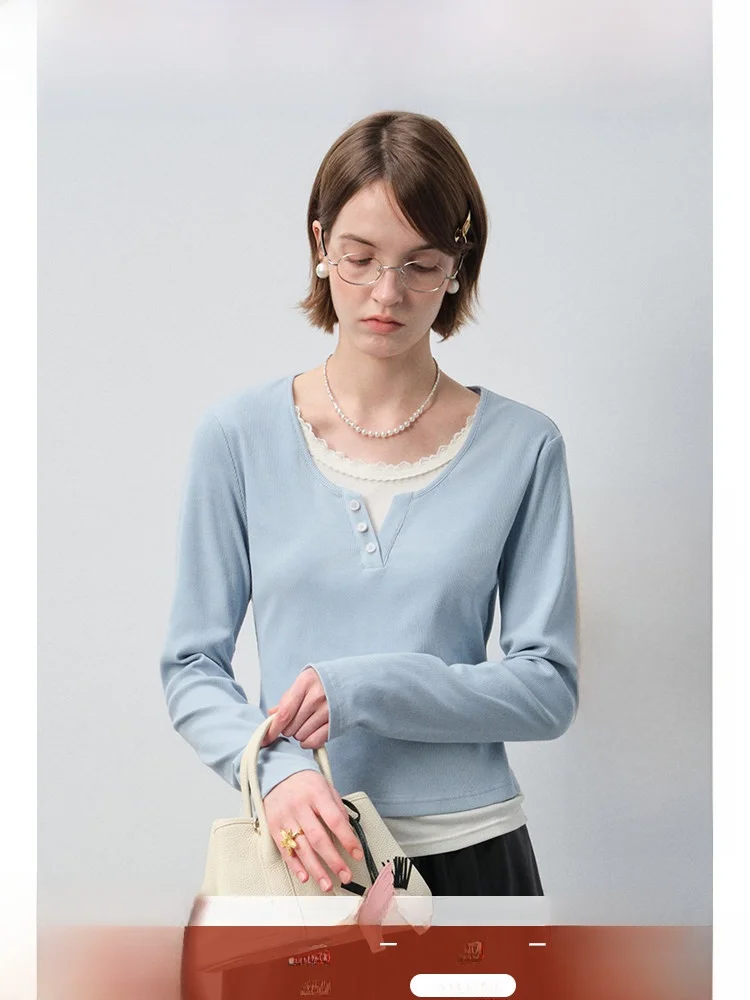 

Женская футболка больших размеров с коротким рукавом, имитация двухслойности, с эффектом двухслойности на плечах, повседневная, приталенная, весенняя мода, большие размеры