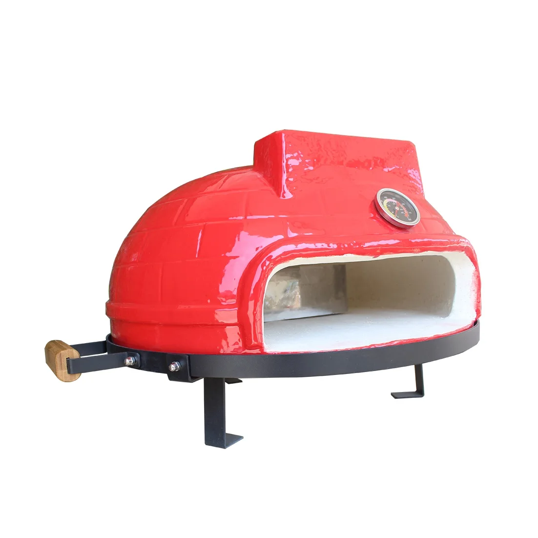 AUPLEX 21-Inch Luxurious Premium Ceramic Charcoal Pizza Oven BBQ Grill Touch Control Non-Stick Flame Safety Device Easily