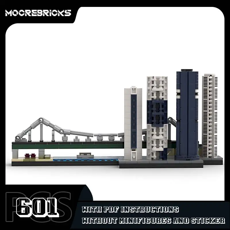 Landmark Architecture Brisbane Skyline Model Street View Skyscraper Building Blocks Assembly Technology Bricks Toy Kit Kids Gift