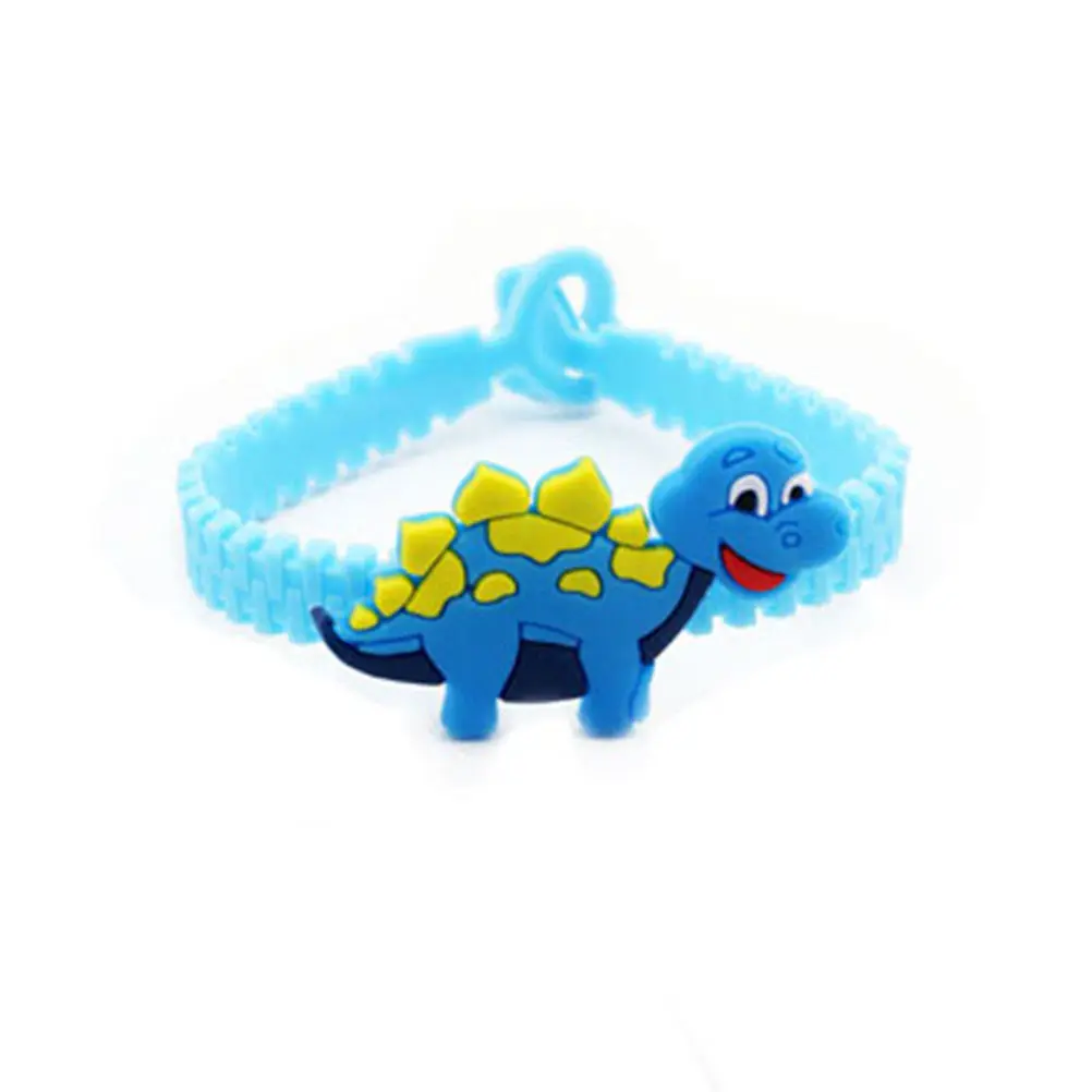 12Pcs Girls Dinosaur Bracelets Premium PVC Flexible Wristbands Safe Non-Irritating Party Favor Halloween Trick-Or-Treat