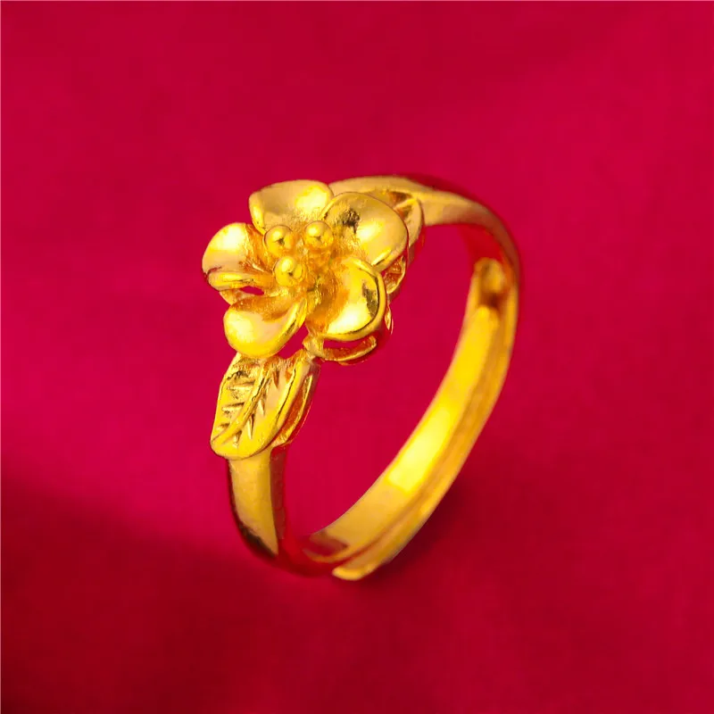 ANIID Äthiopien Dubai Blume Gold Farbe Arabische Ringe Resizable Für Frauen Hochzeit Schmuck Afrikanische Party Geschenk Nigerianischen Schmuck – Detail 5