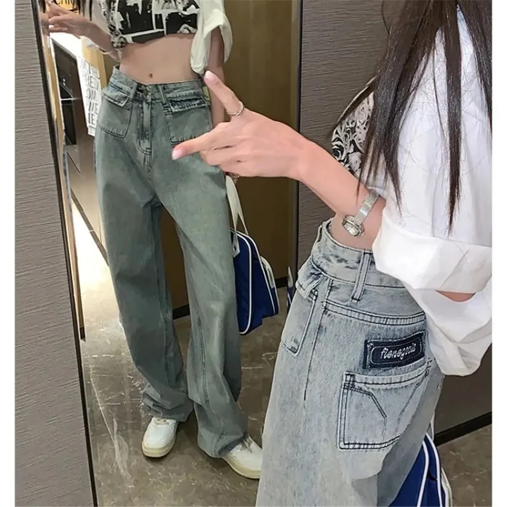 

Vintage High Waist Casual Baggy Jeans Women Fashion Harajuku Wide Leg Y2k Denim Pants Street Style Straight Loose Denim Trousers