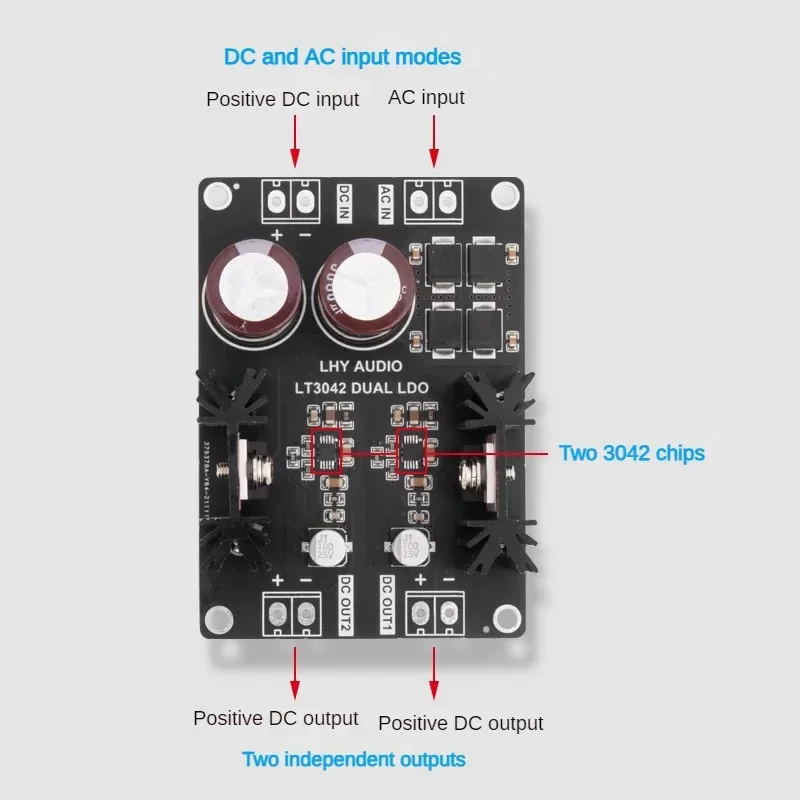 LT3042 Dual Voltage Low Noise High Precision Linear Stabilized DC Power Supply For DAC