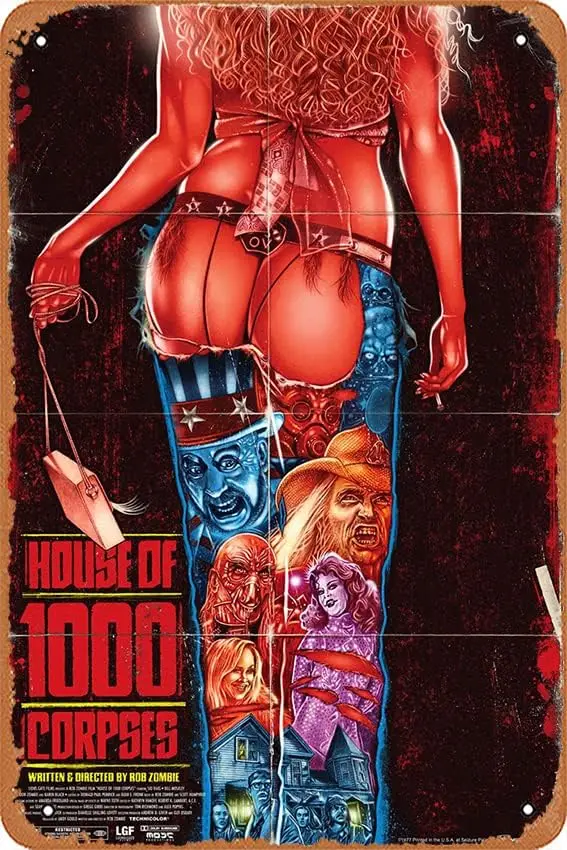 House of 1000 Corpses (Variant Edition) Movie Poster Retro Tin Sign,Classic Film Vintage Metal Tin Sign,Wall Decor Man Cave sign