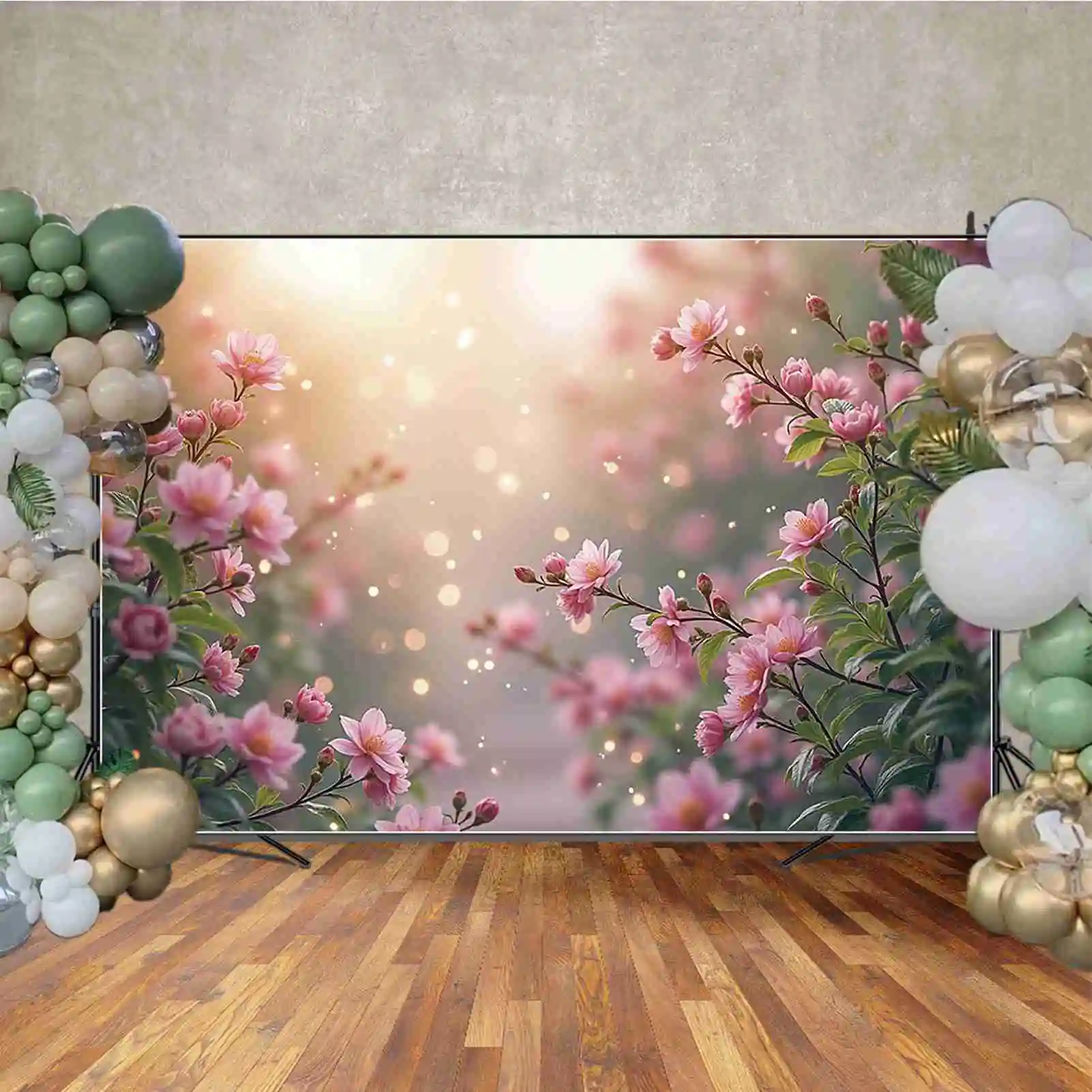 MOON.QG фон с цветочным полем для фотосъемки природный пейзаж с цветком персика весенний фон для фотосессии детский реквизит для фотостудии