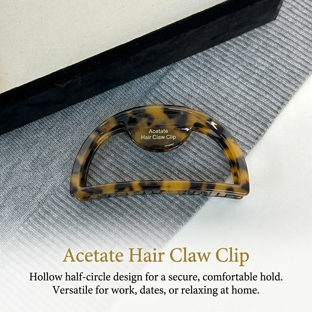 Women's Hair Claw Clips European And American Hair Accessories Hollow Hair Claw Clip Acetic Acid Grip Large Meatball Hair Claw