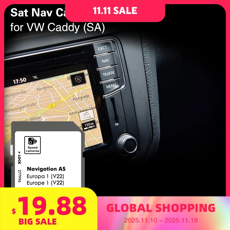 

for VW Caddy SA 32GB Map Navigation SD Card AS V22 Estonia Cyprus Sat Nav GPS
