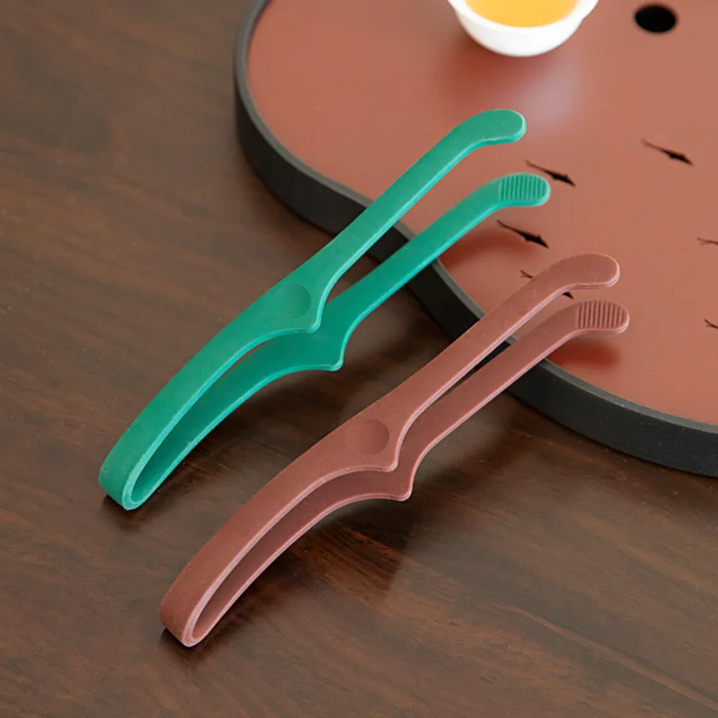 Lightweight Silicone Tea Clip, Solid Color Heat Resistant Cup Tongs, Gongfu Tea Cup Tongs Home Tea Brewing Accessories