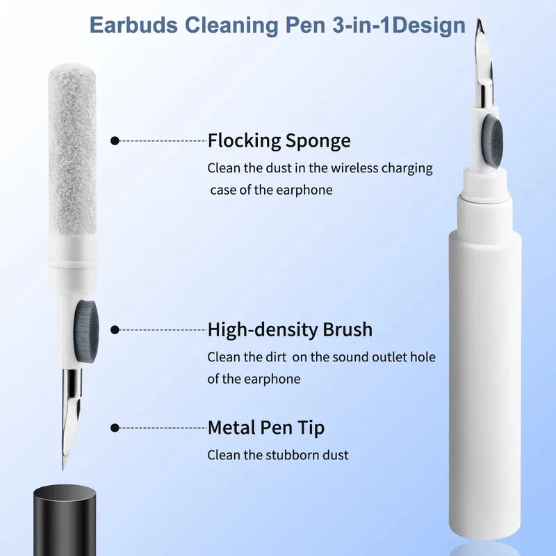 Cleaning Kit for AirPods iPhone, Soft Brush Pen for Charging Port Earbuds, Laptop iPad Pro Safe Precise Cleaning Tool Portable