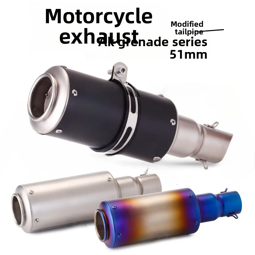 Motorcycle modification SC Scorpion exhaust pipe 51mm universal Yamaha Horizon Kawasaki barrel grenade tail section