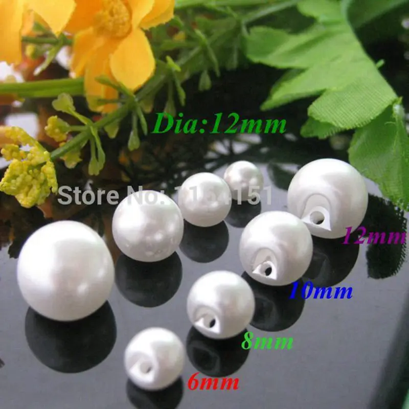 50pcs/lot mix Size 4 side hole white pearl buttons clothes sewing accessory crafts scrapbooking