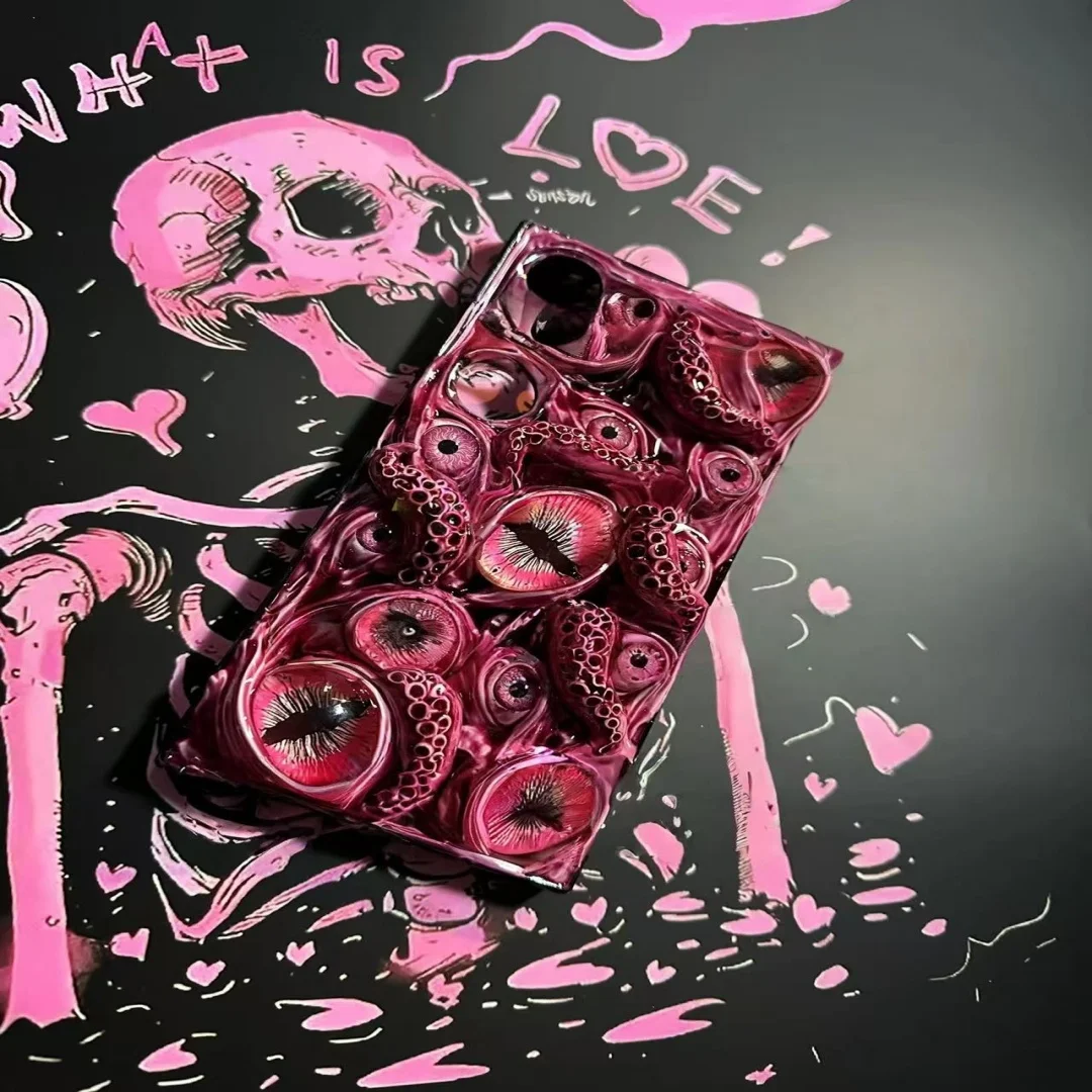 حافظة هاتف Cthulhu Tentacles ذات عيون متوهجة، 16 Pro Max 15 14 12 Mini 11 SE 8 Plus X XR iPhone، Samsung Galaxy Z Flip 6. #3