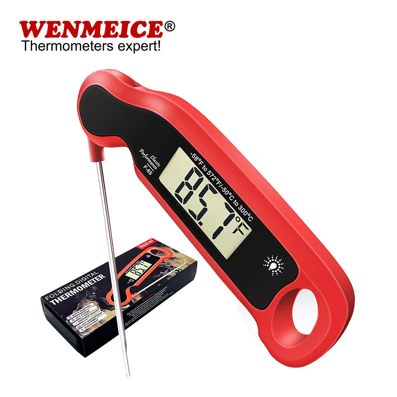 WENMEICE Waterproof Digital Touch Screen Backlight Meat Food Thermometer Kitchen Cooking Tool for BBQ Smokers Milk Coffee Candy