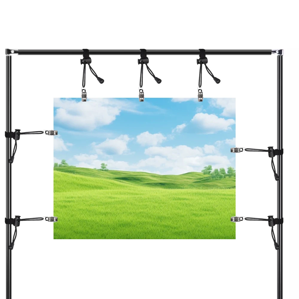 Photography Backdrop Side Clips Background Cloth Clamps 20cm Adjustable Elastic Cord Multi Functional Pants Shortening Clips