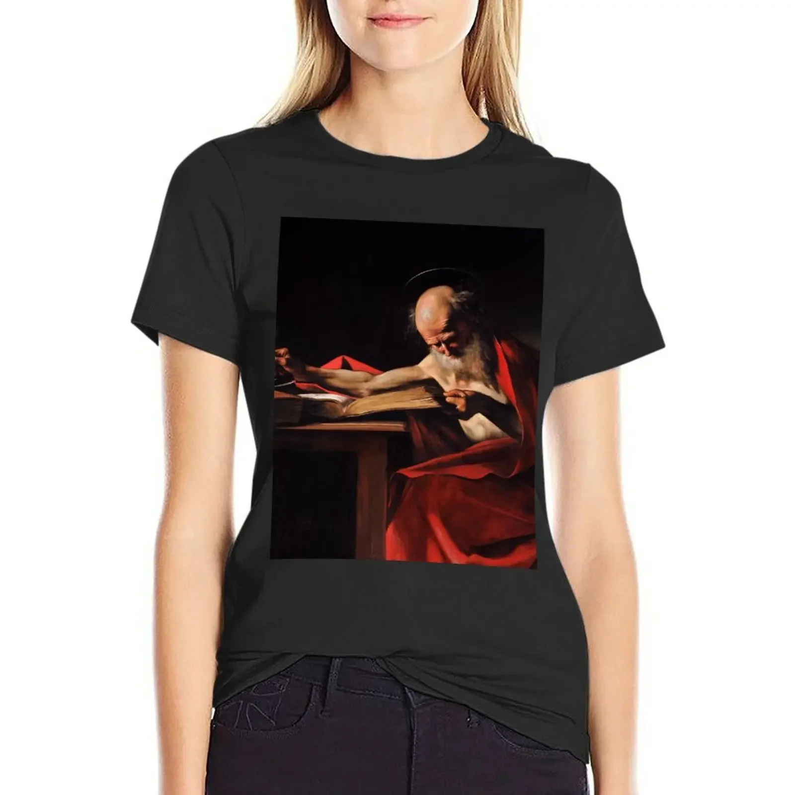 Saint Jerome Writing by Caravaggio T-Shirt aesthetic clothes hippie clothes summer clothes Summer Women's clothing