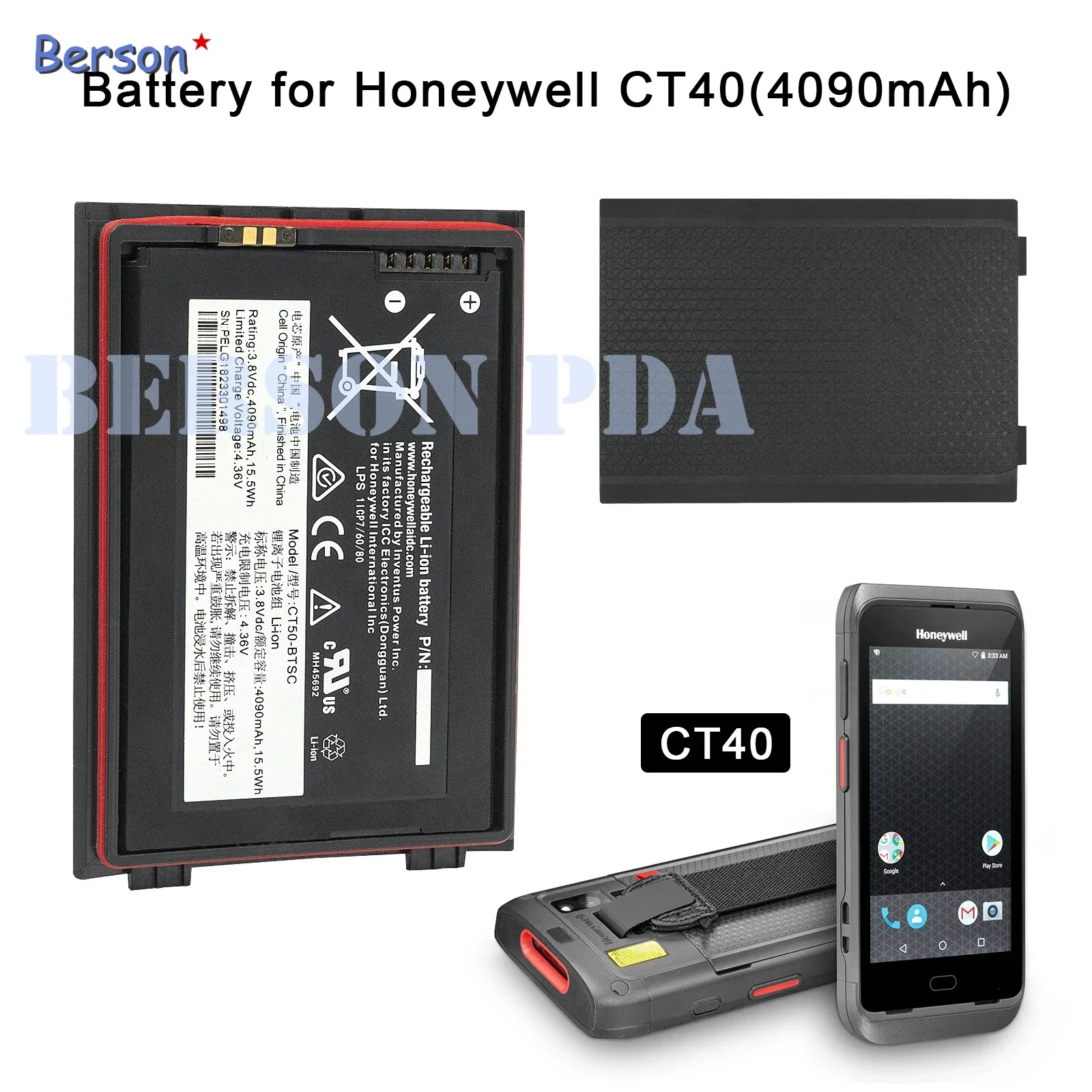 

CT50-BTSC 4090mAh аккумулятор для Honeywell CT40 CT45 CT40XP CT45XP CT47,318-055-014