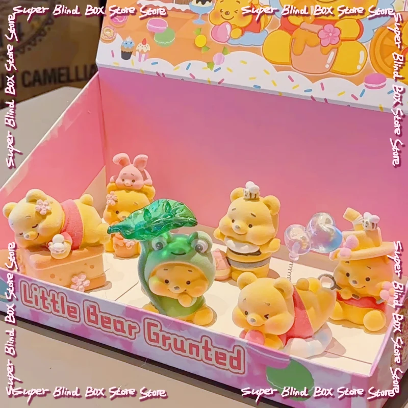 

Original Winnie The Pooh Bear Flocked Blind Box Mystery Box Trendy Car Decorations Stuffed Animal Toy Collectible Birthday Gift