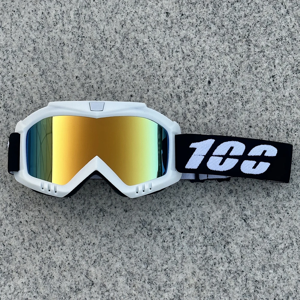 100 Motorcycle Goggles Dustproof Racing Glasses Windproof for Men & Women Motocross Cycling Skiing Outdoor Off-Road Bike Goggle