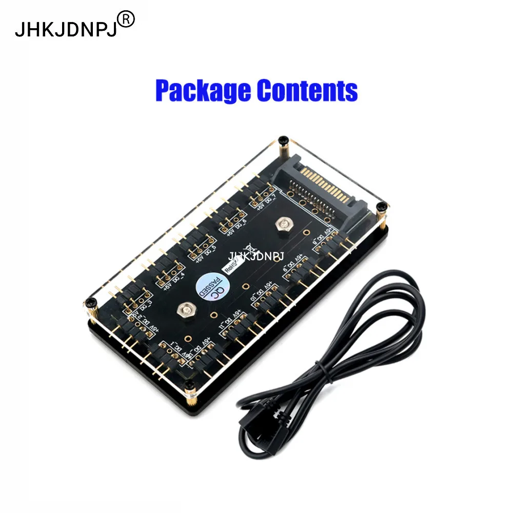 12 way 5V RGB LED Splitter Hub with PMMA Case and Magnetic standoff for ASUS/MSI 5V 3pin LED controller