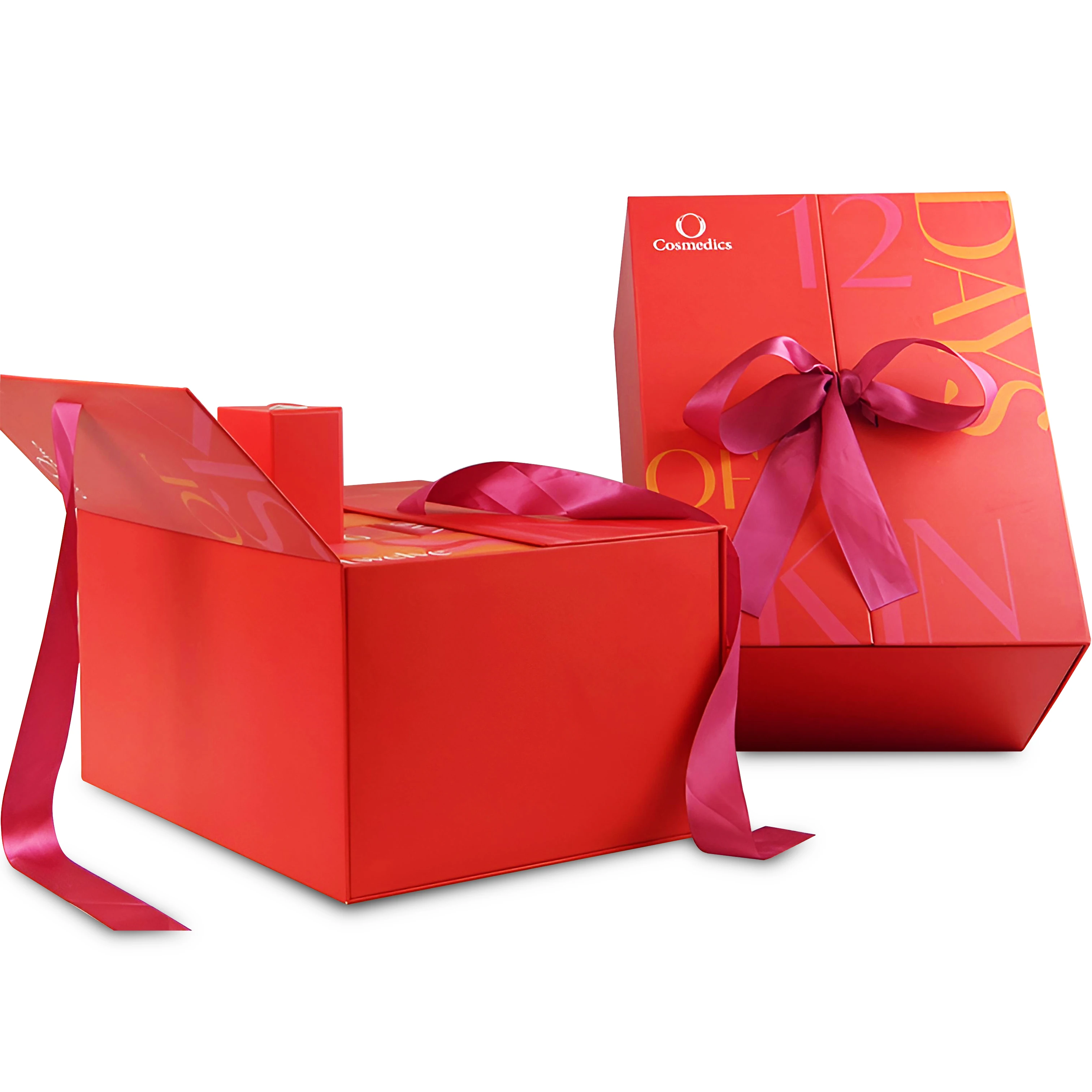 2025.12 Days Packaging Boxes Manufacturer Christmas Advent Calendar Cardboard Box with Ribbon