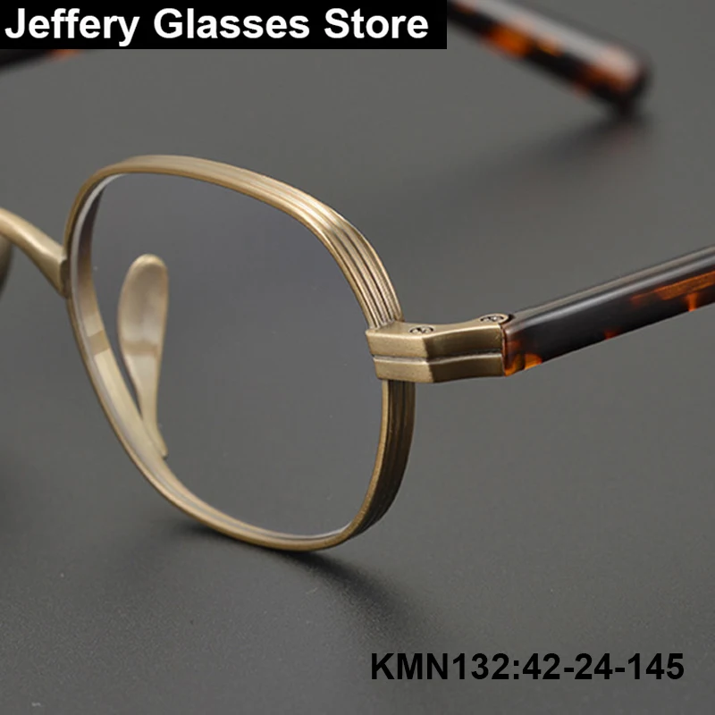 

Japanese Handmade Square Glasses Frame Men Titanium Acetate Vintage Small Face Eyeglasses KMN132 Ultralight Spectacles Gafas
