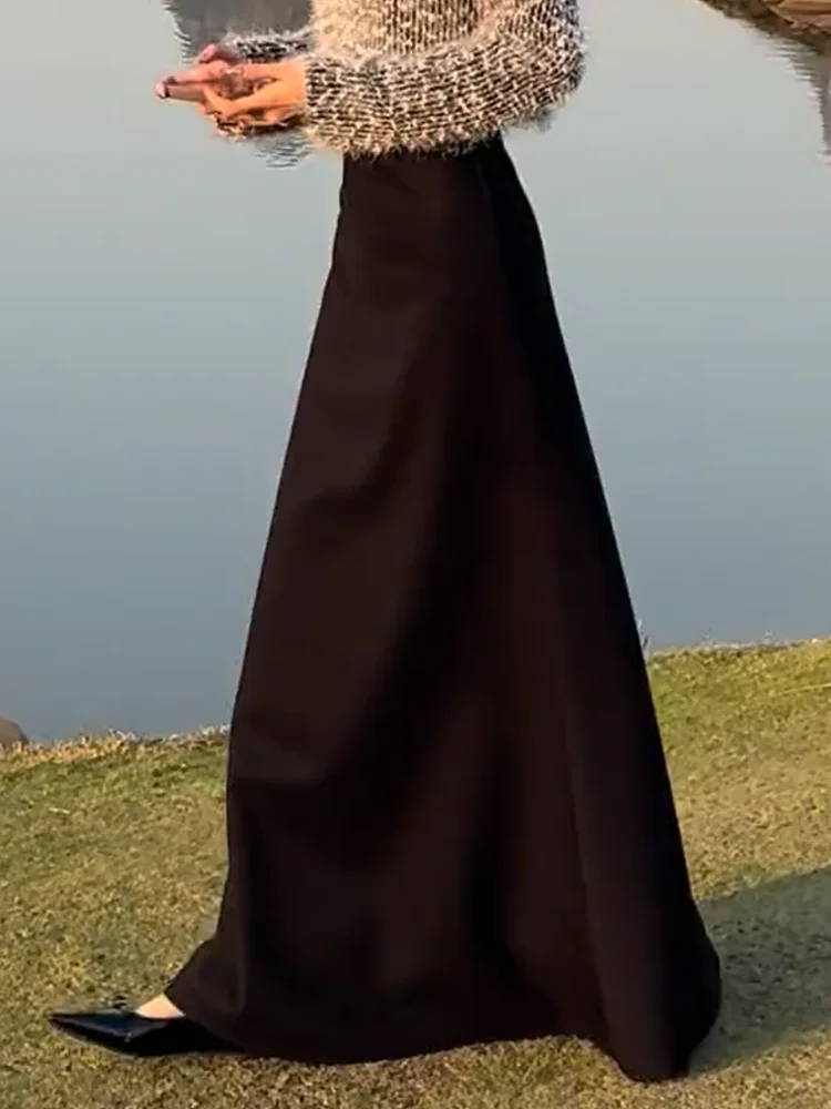 

Новая коллекция: Корейская юбка А-силуэта миди с высокой талией, свободного кроя, больших размеров, универсальная, осенне-зимняя, стройнящая, в простом модном стиле.