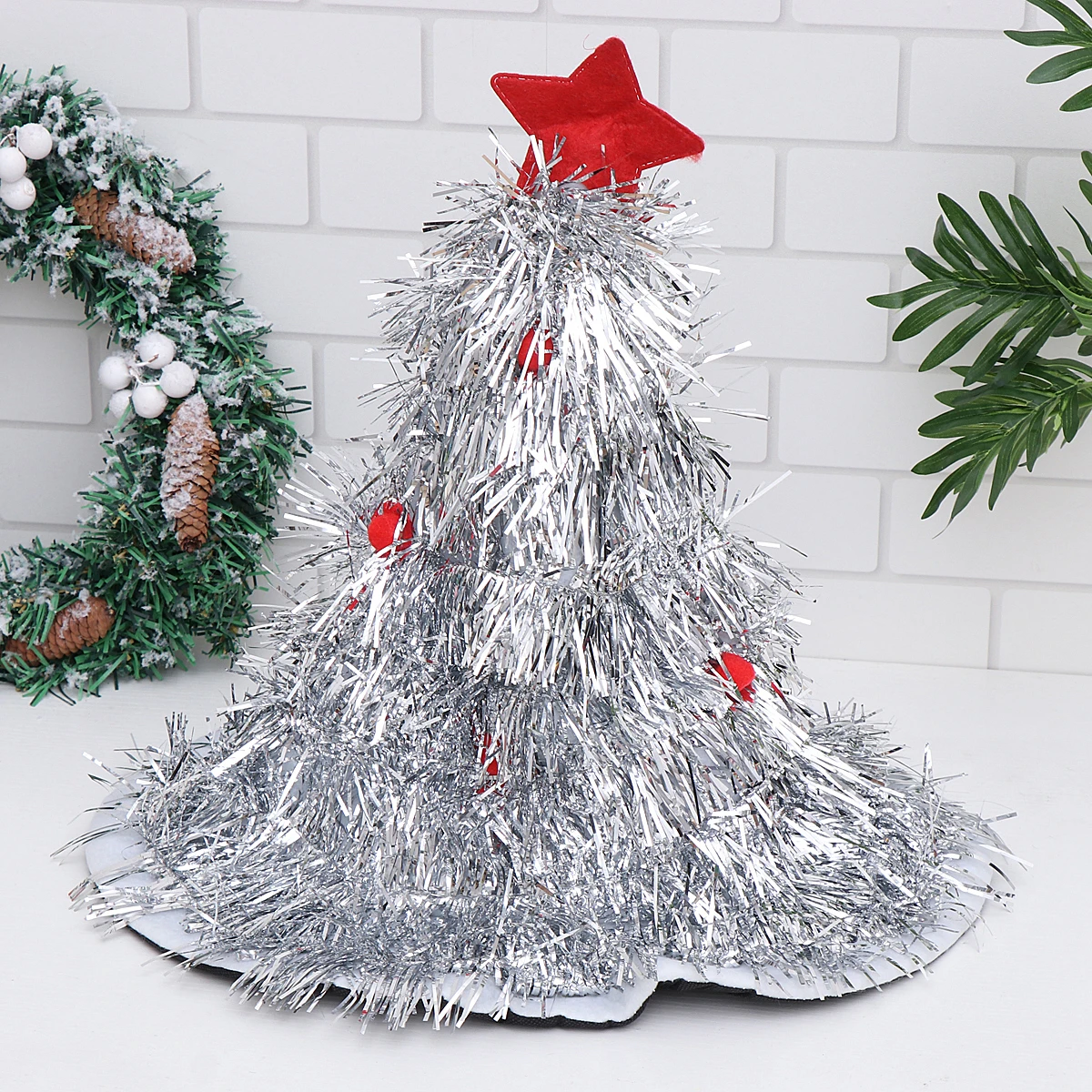 

Christmas Hat Props Tree Xmas Elf Spring Hats Cosplay Funny Accessories Decorations Costume