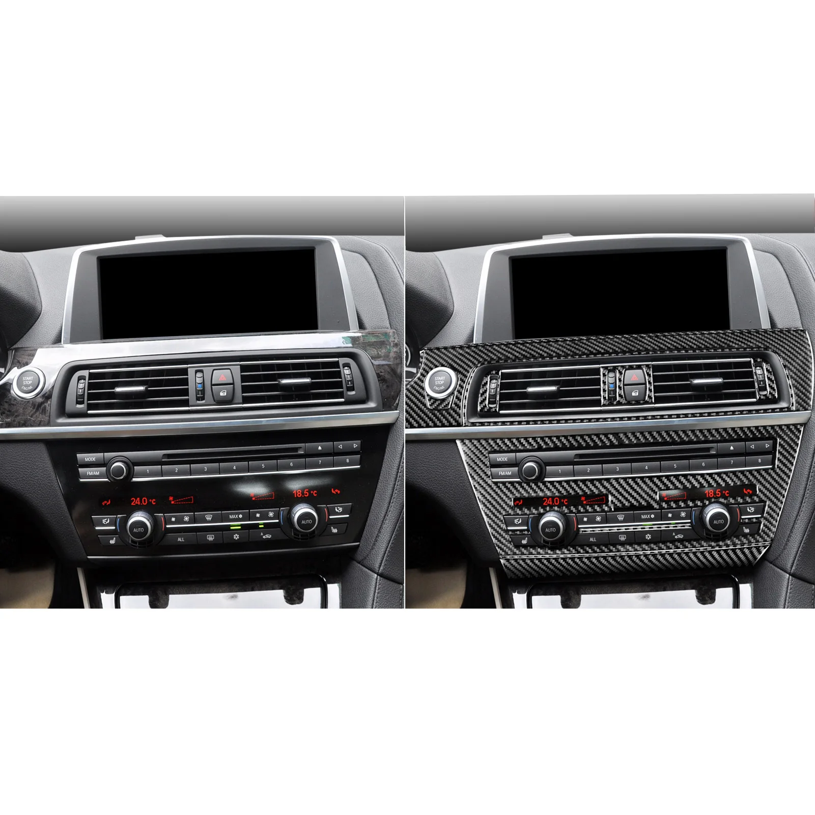 For BMW 6 Series M6 F12 F13 F06 2011-2018 Carbon Fiber Centre air vent Radio panel Car Accessories Interior Decorative Stickers