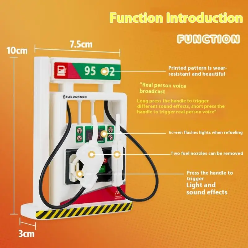 音と光の給油機プレイおもちゃ、幼児学習用、シーン装飾、1個