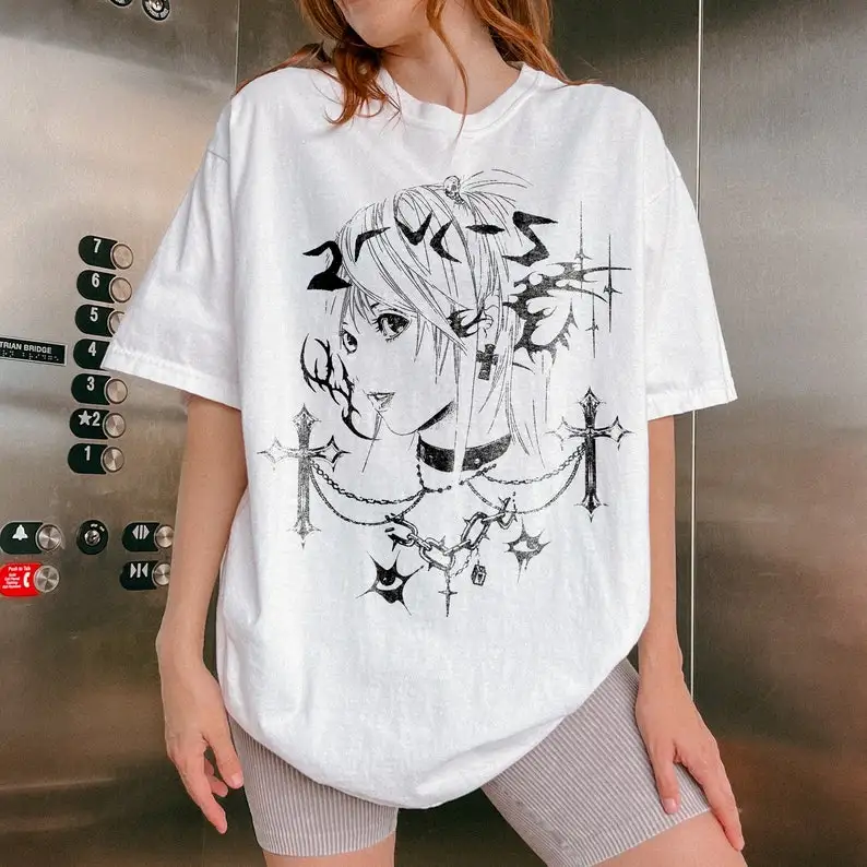 Misa  Cybersigilism y2k  Y2K grunge  Grunge aesthetic  death note  gothic tshirt  anime tshirt  vintage  streetwear