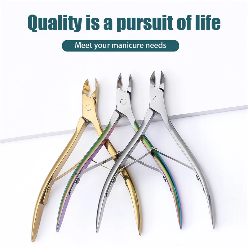 3Pcs Set Skin Remover Cuticle Scissors Extra Fine Curved Manicure Nippers Cuticle Clipper Nail Push Toenail Nippers