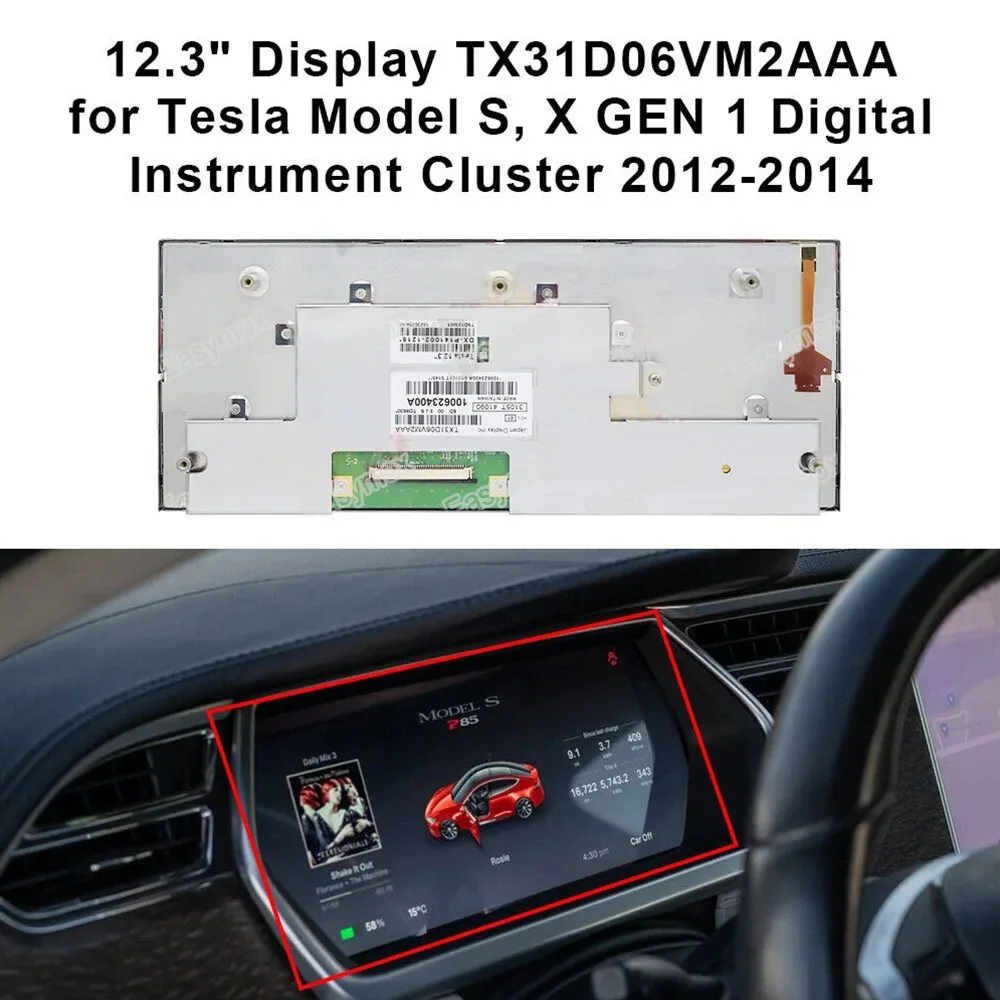 

Original 12.3inch LCD Display TX31D06VM2AAA for Tesla Model S X GEN 1 2012-2014 Navigation GPS Repair