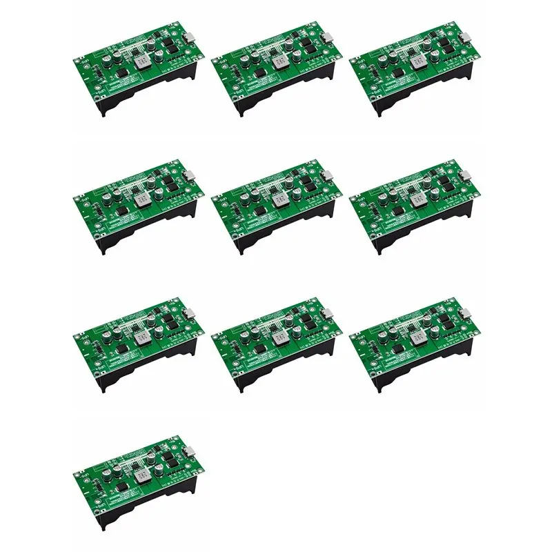 

AYHF 10X Type-C 15W 3A 18650 Модуль литиевой батареи DC-DC Step Up Booster, преобразователь питания UPS для быстрой зарядки 12В
