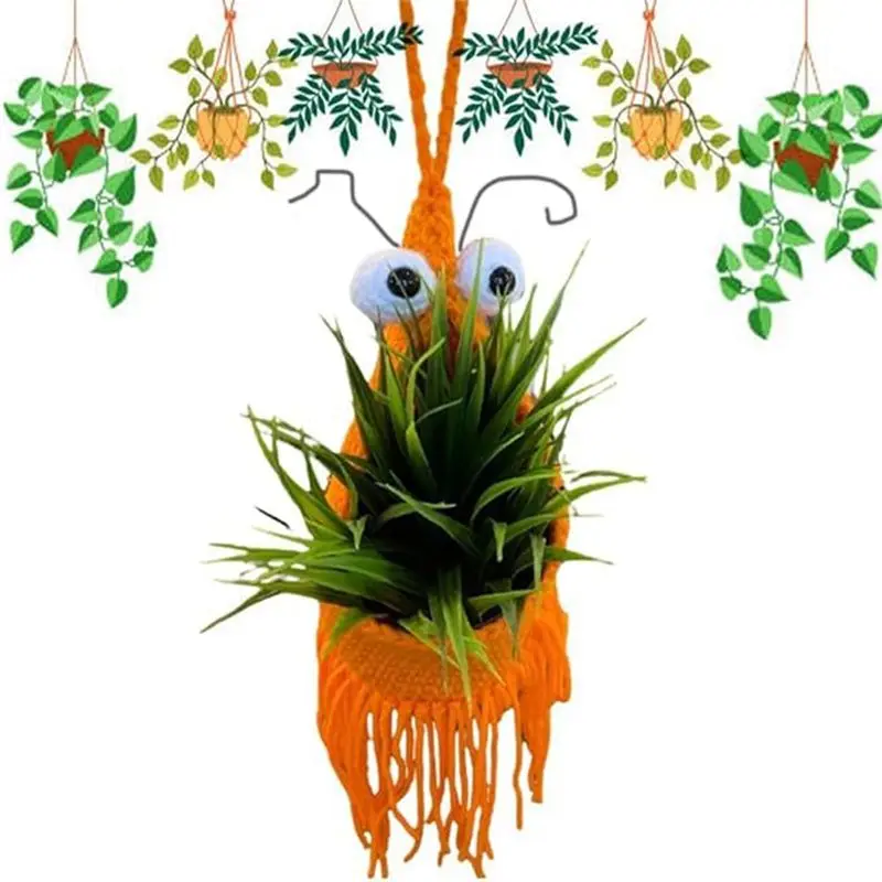 ABGE-Plant Hanger Indoor Hanging Planter Basket,Macrame Plant Hanger Indoor Mini Yip Hanging Storage Basket