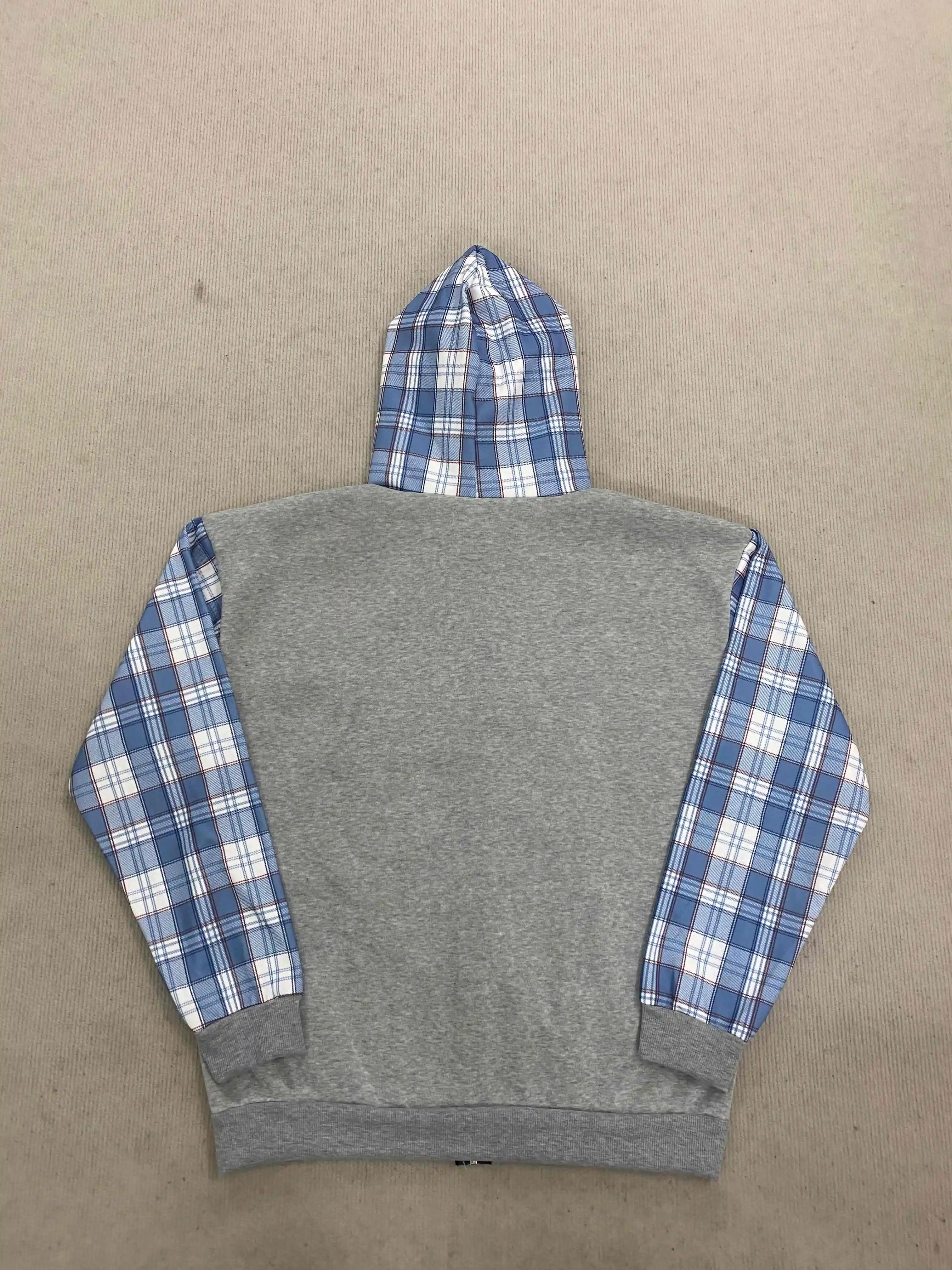 Inverno 2025 Nuova Splicing Fashion Grid Trendy Street Zipper Felpa con cappuccio da uomo e da donna Gothic Beautiful Y2k Abbigliamento Lulu Felpa con cappuccio