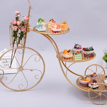 

Metal wedding dessert bicycle cake display stand for party decoration