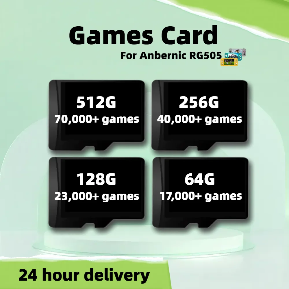 Game Card FOR Anbernic RG505 PS2 PS1 PSP 3DS WII SEGA N64 NDS  FBNEO GBA GBC GB MSX PCE WSC Saturn NGC TF 512G 70,000+ 256G 128G