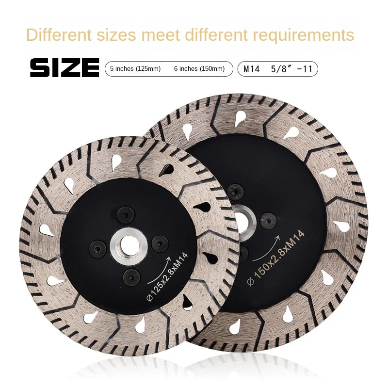 5Inch 125mm 6Inch 150mm Stone Cutting Blade Diamond Saw Blade With Flange For Marble Granite Slotting And Grinding Cutting Disc