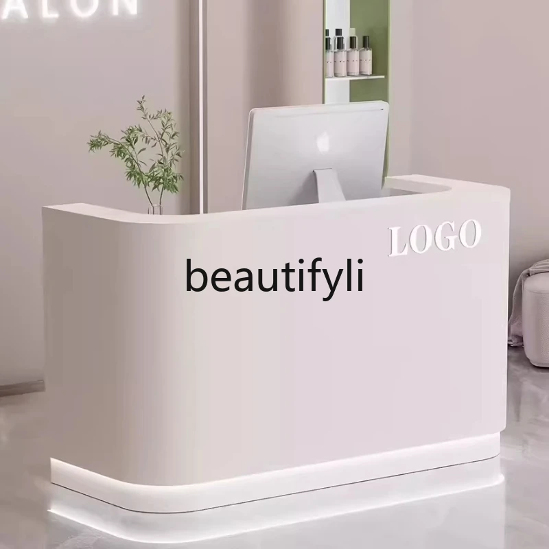 Cashier Counter Small Beauty Salon Clothing Store Simple Modern Lacquered Bar Counter Company Front Desk Reception Desk