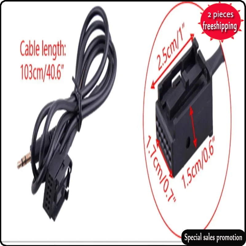 

3.5mm 6000 CD External AUX In Cable Input Adapter MP3 Audio Cable Fit forFord Focus MK2 C-MAX S-MAX Mon-deo Fiesta Fusion