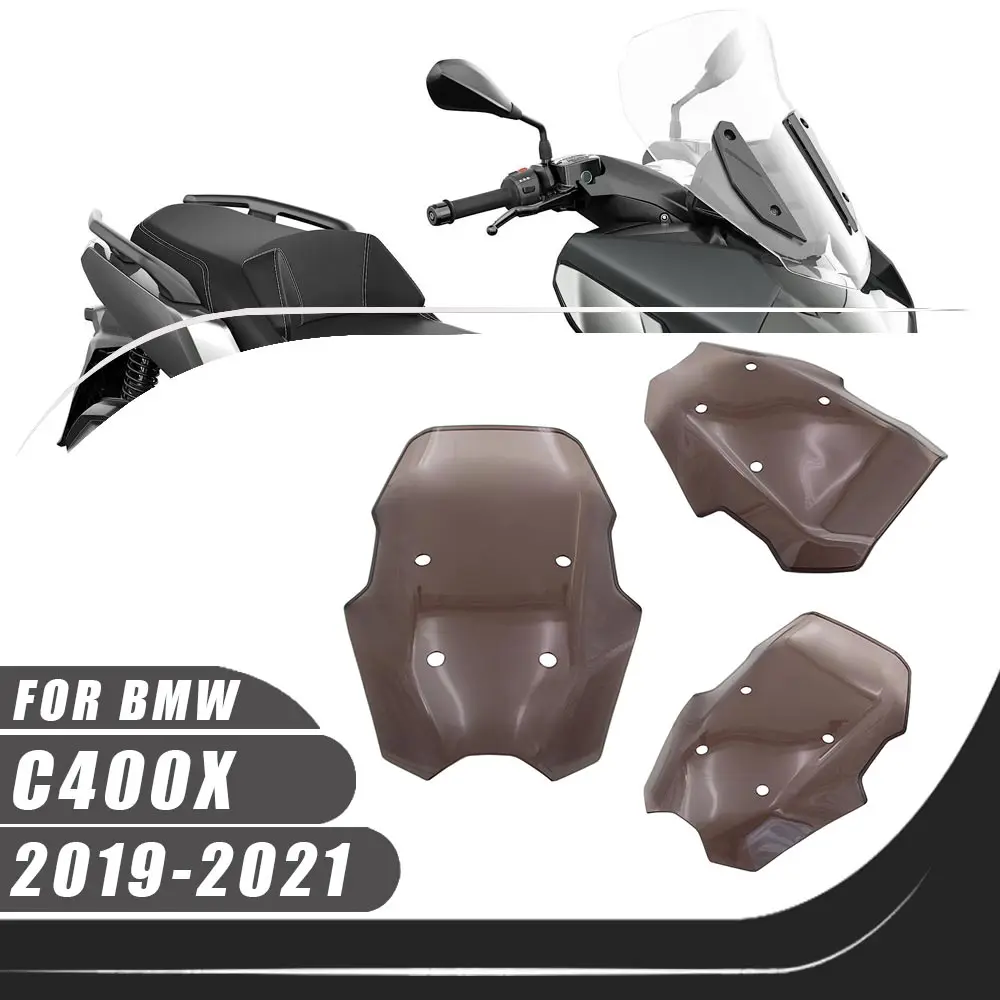 For BMW C400X 2019-2021 C 400X 2020 Motorcycle Windshield Windscreen Wind Deflectors