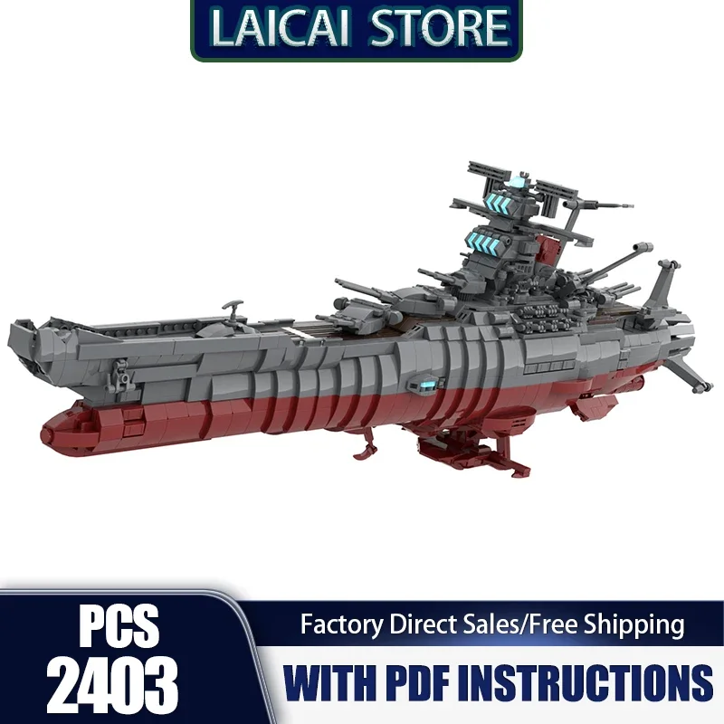 Spacecraft Model Moc Building Blocks Space Battleship Yamato 2199 Model Technology Bricks DIY Assembly Holiday Toys Set Gifts