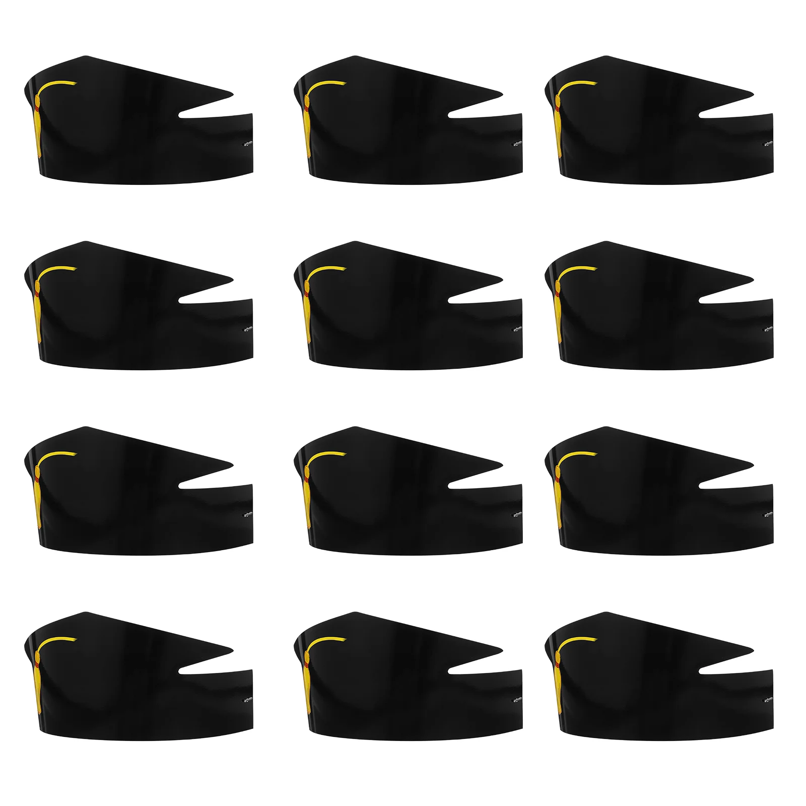 12 Pcs Doctor Paper Hat Props Graduation Party Favors Hats Black Caps Craft DIY Child