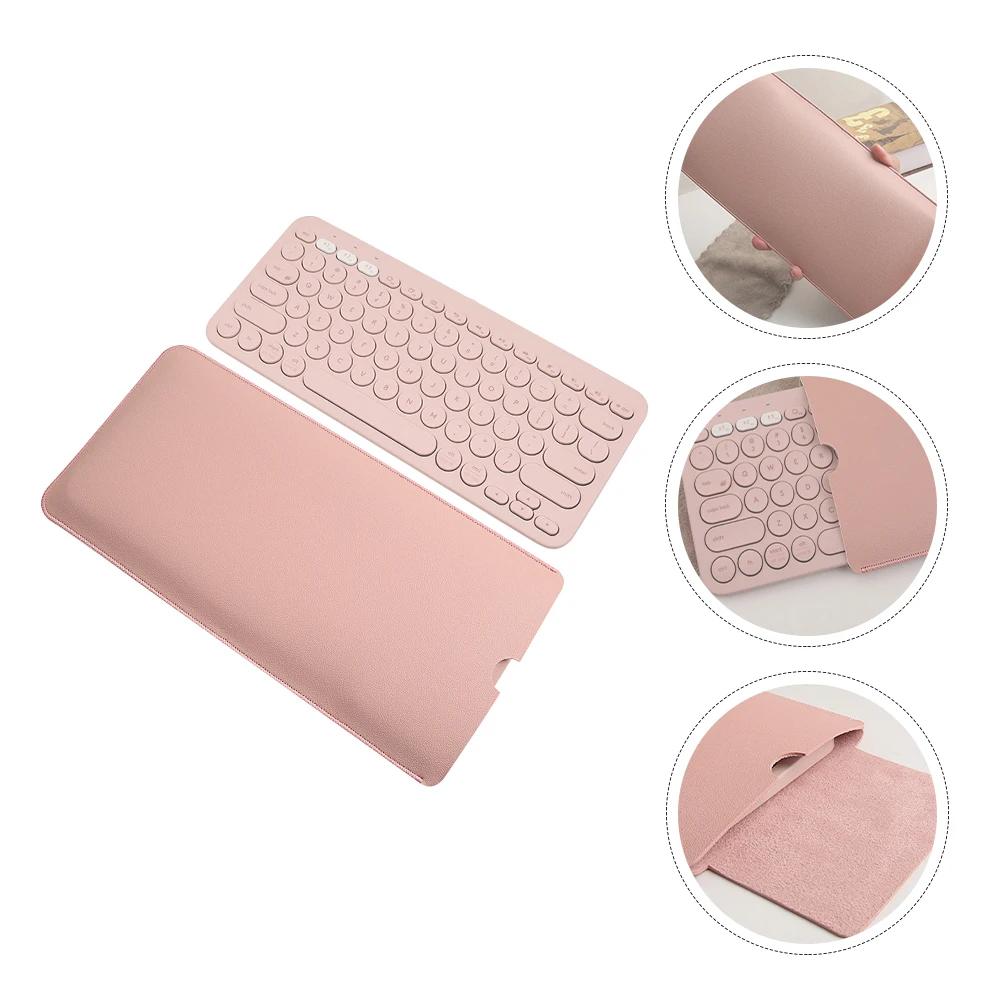

PU Keyboard Sleeve Lightweight Durable Pink Premium Thin Protective Case Dustproof Water Resistant Easy Storage Portable