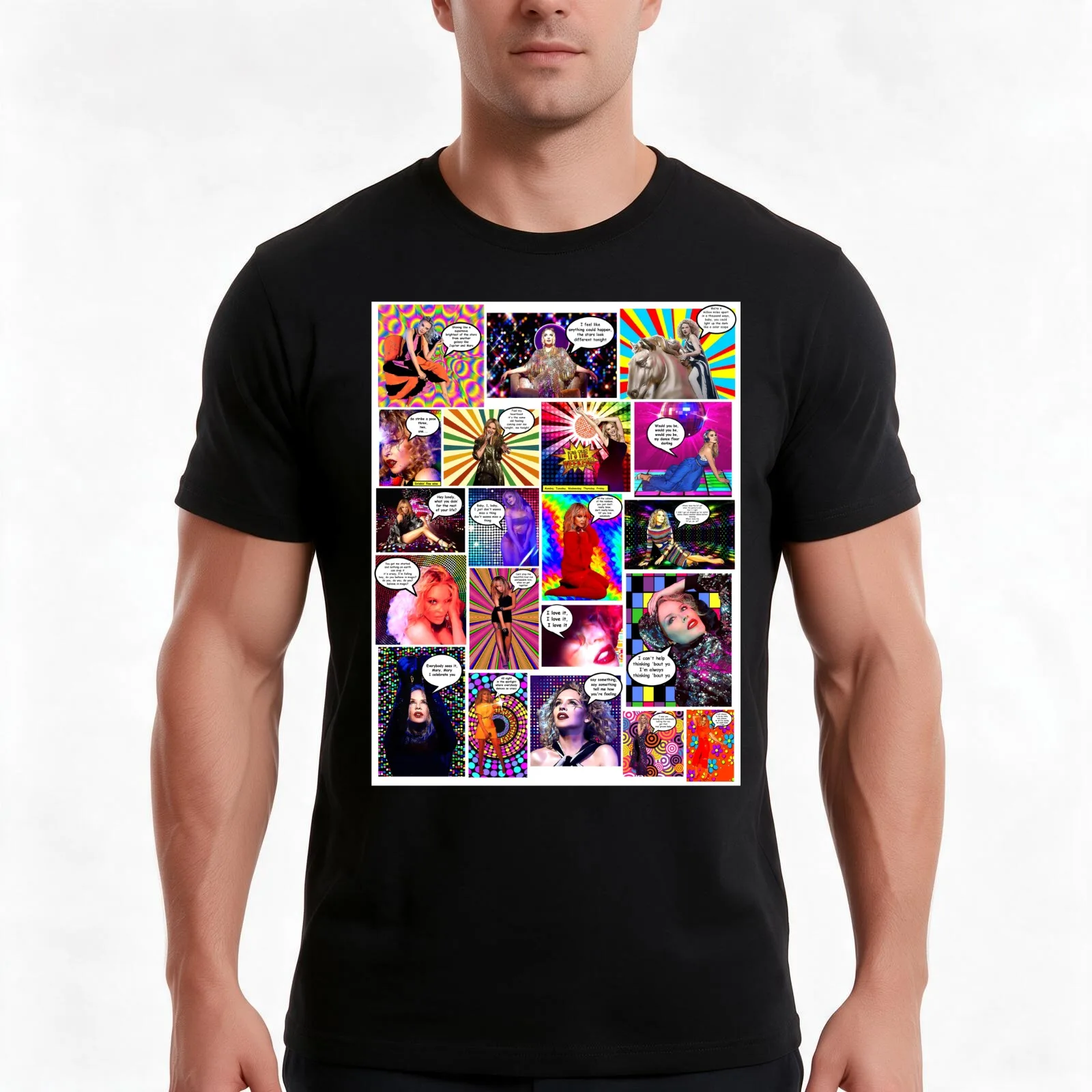 Kylie Minogue Goes Pow WOW Disco Edition T-Shirt, Summer Casual Cotton Tee, Oversized Streetwear Tops, Vintage Graphic Print
