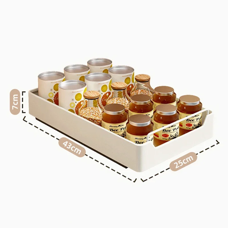 Pull-out Kitchen Storage Rack with Slide Rails Free of Installation Kitchen Spice Box Rack Cabinets Organizer